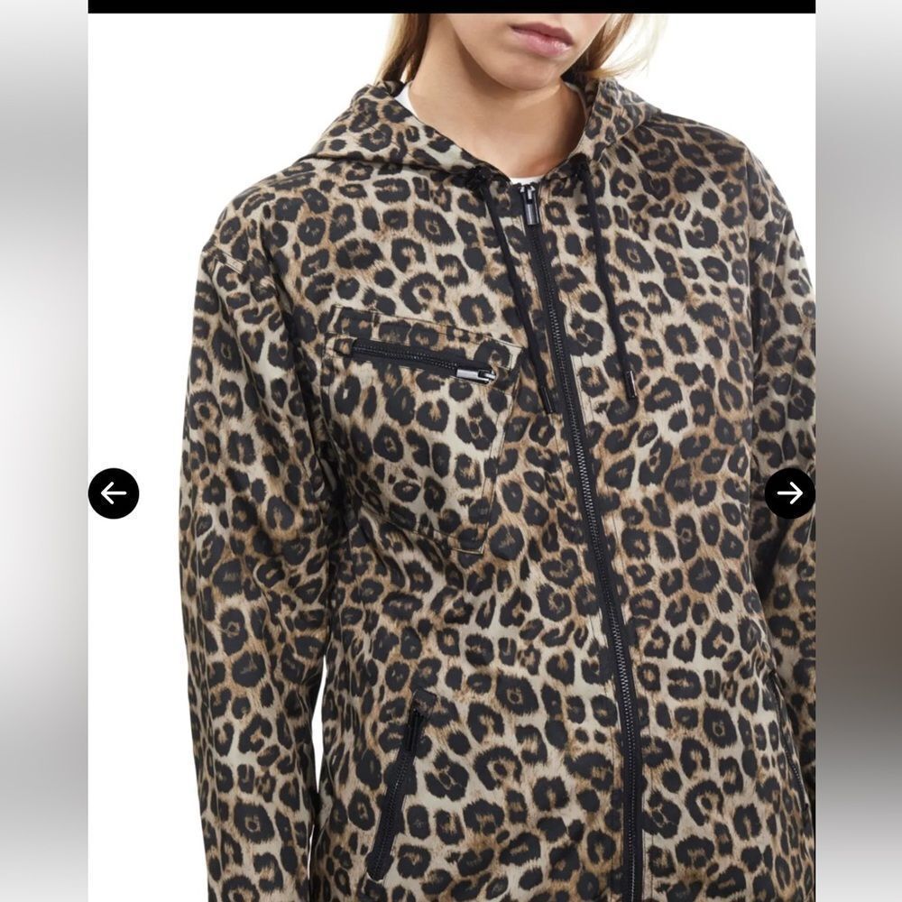 $365 The Kooples Animal Printed Hooded Windbreaker Jacket  NWT